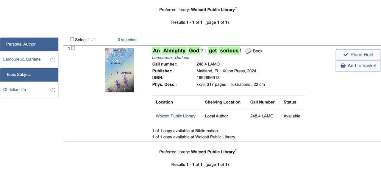 Online listing for CT library